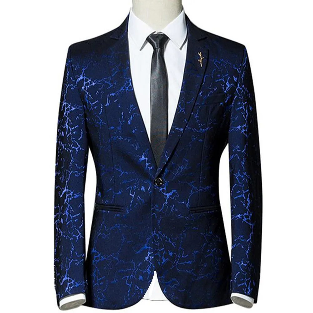 

Top quality suit jacket men's clothing brand 2021 new blazer print luxury slim fit dress party coat hot sale