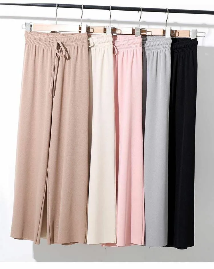 

Women's Spring and Summer New High Waist Slim Casual Pants Children's Loose Students' Nine Point Straight Pants