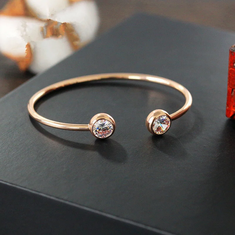 Новые Модные металлические браслеты с геометрическим цирконием оптовая продажа