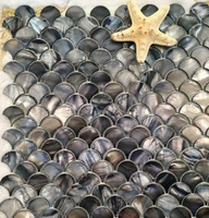 100 pcs 2mm thickness dying gray blue fish scale shell mosaic mother of pearl bathroom wall tile mopsl074