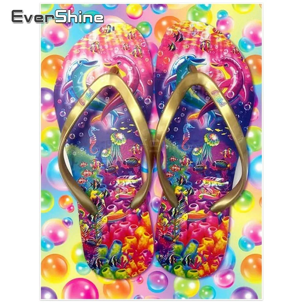 Evershine Diamond Embroidery Flip Flops Mosaic Cross Stitch 5D DIY Full Square Painting Cartoon Home Decor | Дом и сад