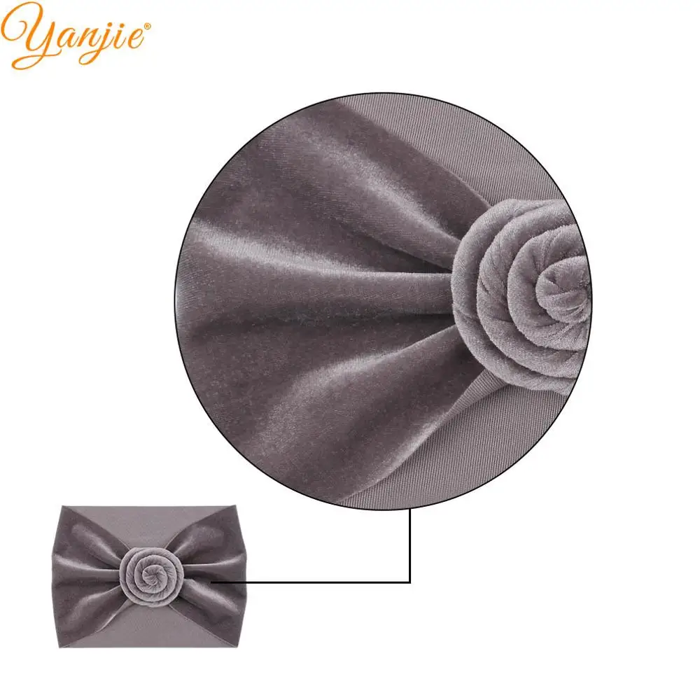 Бархатная повязка на голову широкая однотонная мягкая эластичная лента для