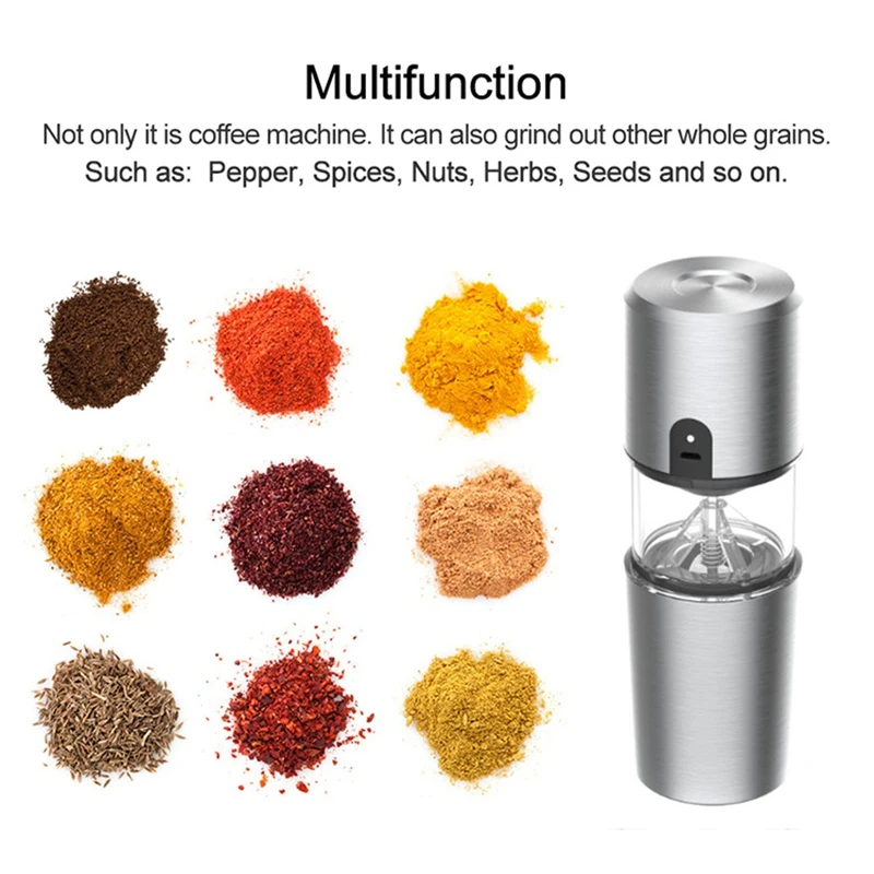 

Portable Coffee Maker with Grinder and Filter, USB Rechargeable Electric Coffee Maker Machine