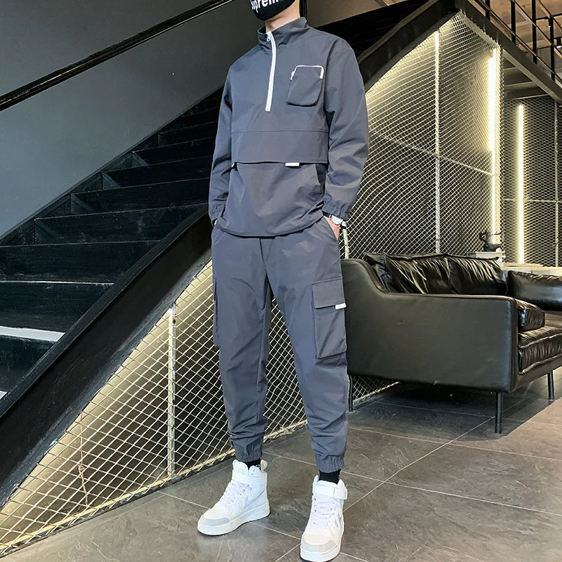 

Autumn Tracksuit Men 2021 Sportswear Fashion Mens Set 2 Piece Sport Suit Jacket+Pant Moleton Masculino Sets Men Clothing