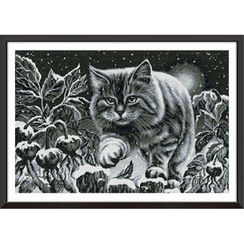 Joy Sunday counting cross-stitch cat black series DIY handmade needlework set embroidery needle kit | Дом и сад