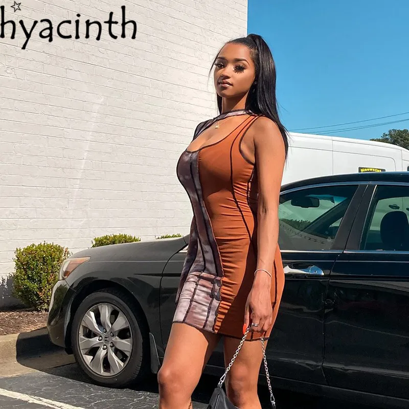 

Y2K пикантное платье на одно плечо, окрашенное в завязку, облегающее мини-платье с длинным рукавом, вечернее Клубное уличное женское платье