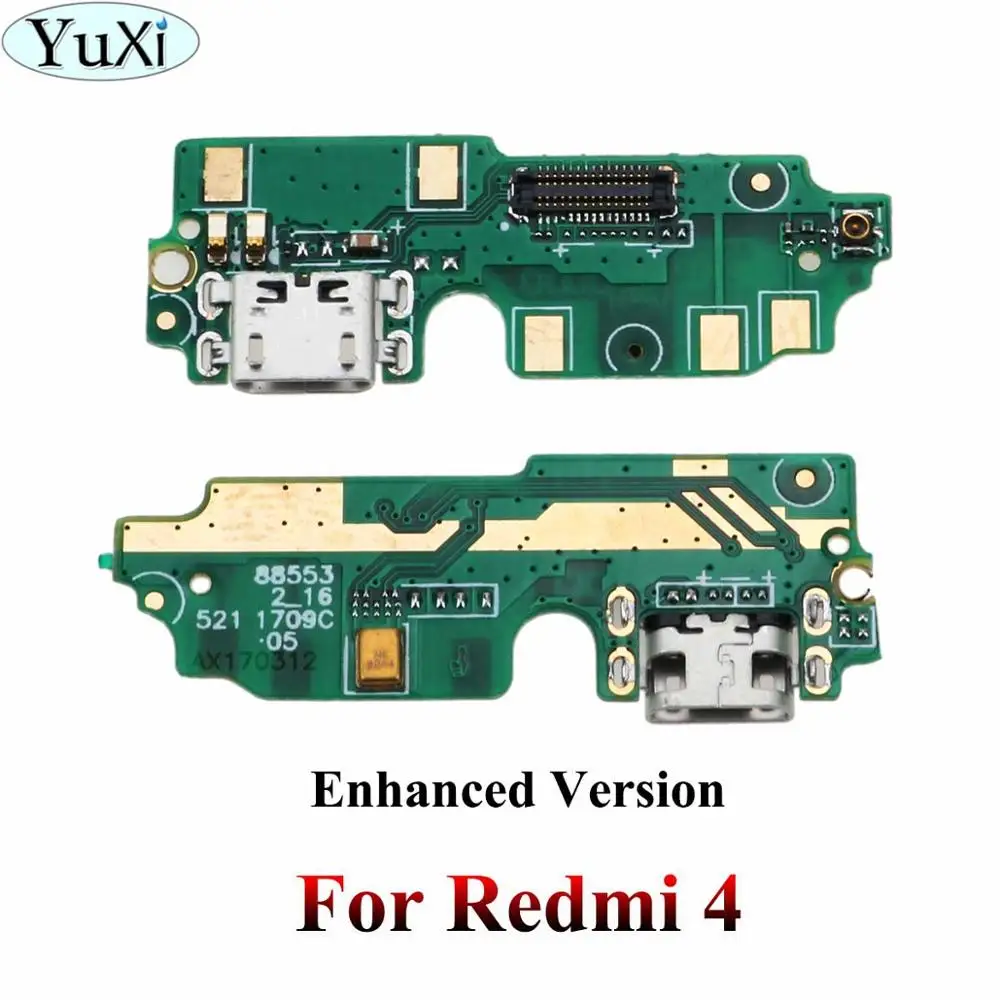 For Redmi 4-Enhanced YuXi usb зарядка Нижняя плата гибкий кабель соединительные детали для Xiaomi Redmi Note 3/4/Note 3/4 Pro/4A/5A/4X/2A/3 S микрофонный модуль - Цвет: For Redmi 4-Enhanced