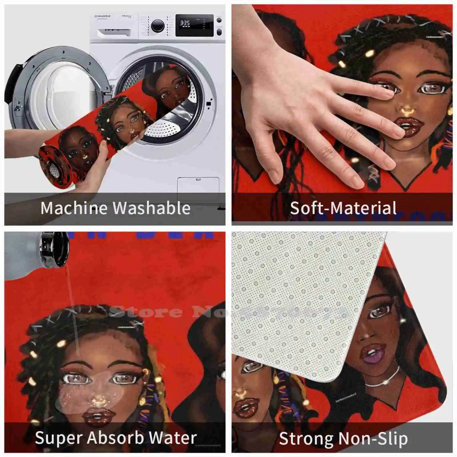 Серия Melanin Beauty-пожарная машина красная мягкая подкладка для ног товары комнаты