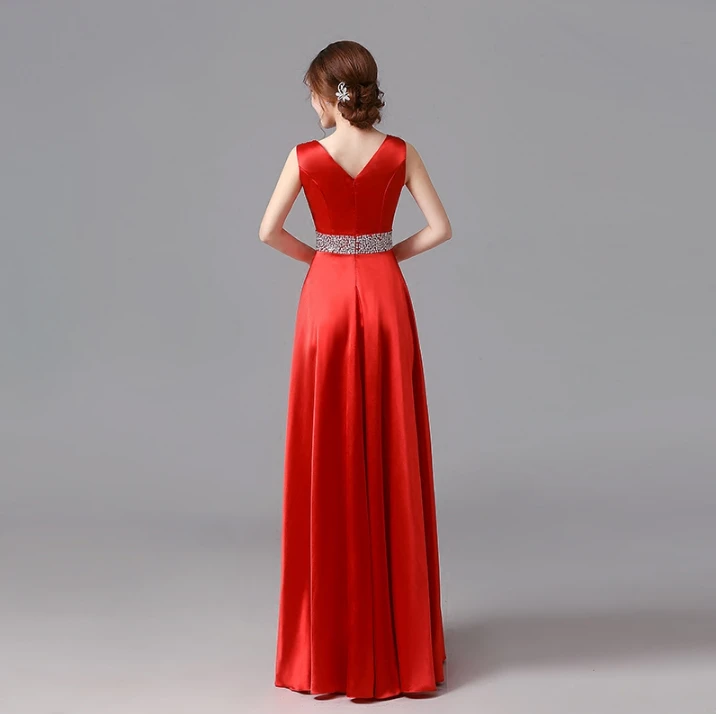 Женское атласное платье с бусинами и блестками красное золотое ярко-розовое