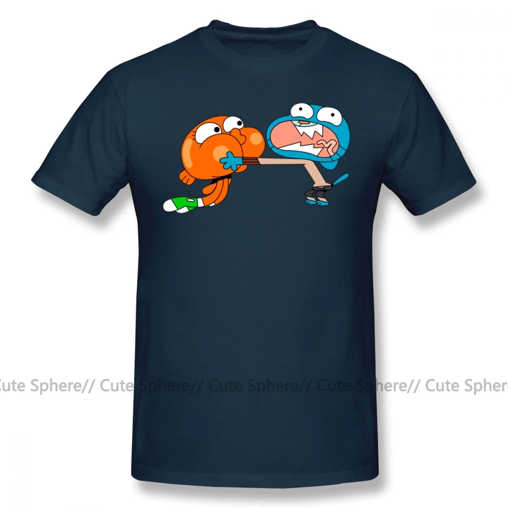Gumball удивительный мир, футболка, удивительный мир, футболка с гамболом, графическая ХХХ футболка, потрясающая Хлопковая мужская футболка с коротким рукавом - Цвет: Navy Blue
