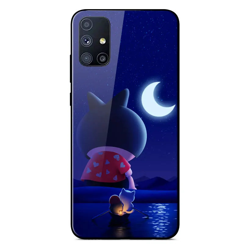 

Case For Samsung M31S Painted Tempered Glass Case For Samsung Galaxy M51 M31 M01 M11 M21 M20 M10 Silicone Bumper Phone Covers