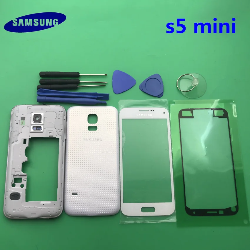 Полный корпус задняя крышка + передняя стеклянная линза экрана средняя рамка для