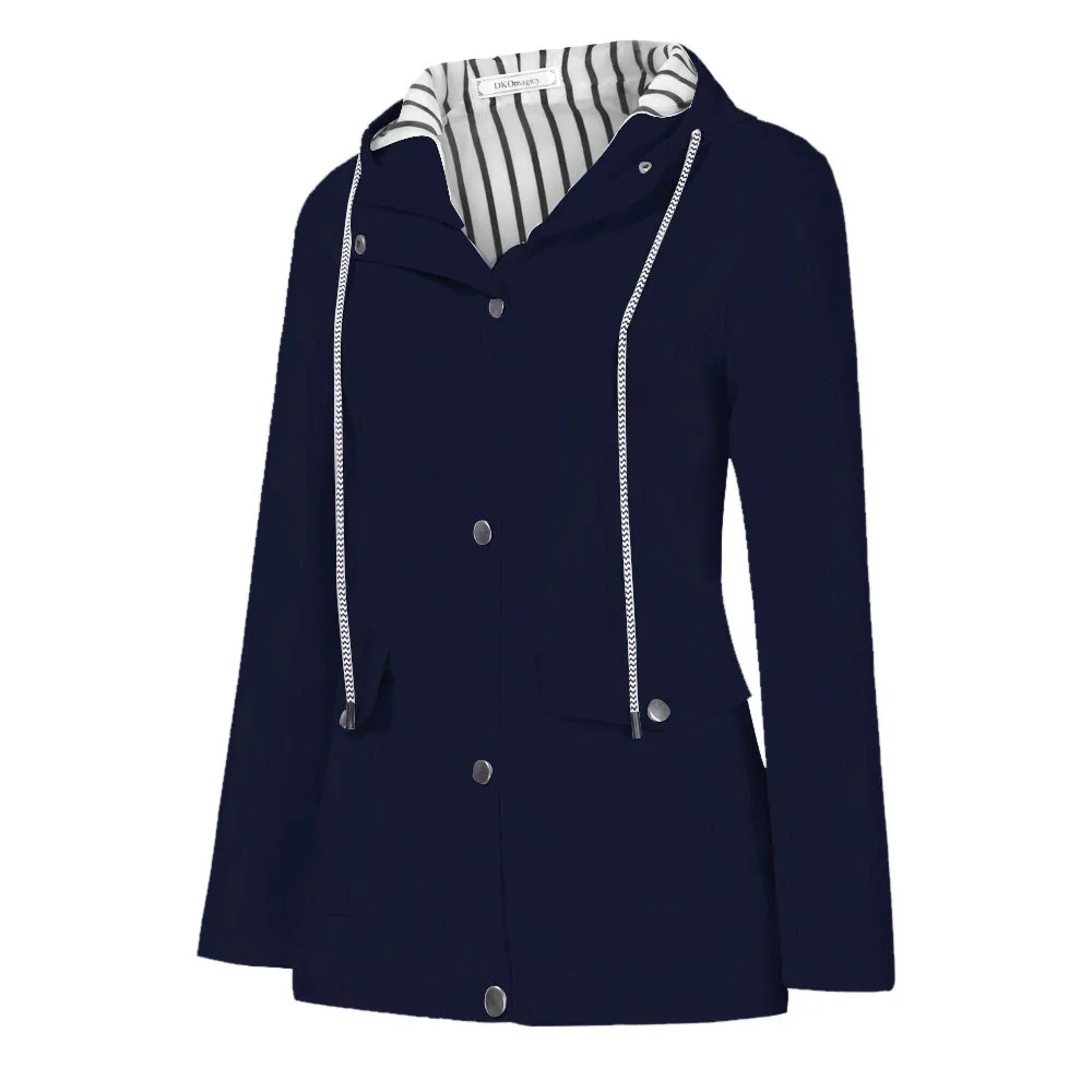 Осенняя Женская длинная куртка с капюшоном, куртка-ветровка, ветрозащитная верхняя одежда, толстовки на молнии, спортивные джоггеры, уличные тонкие пальто, однотонные куртки