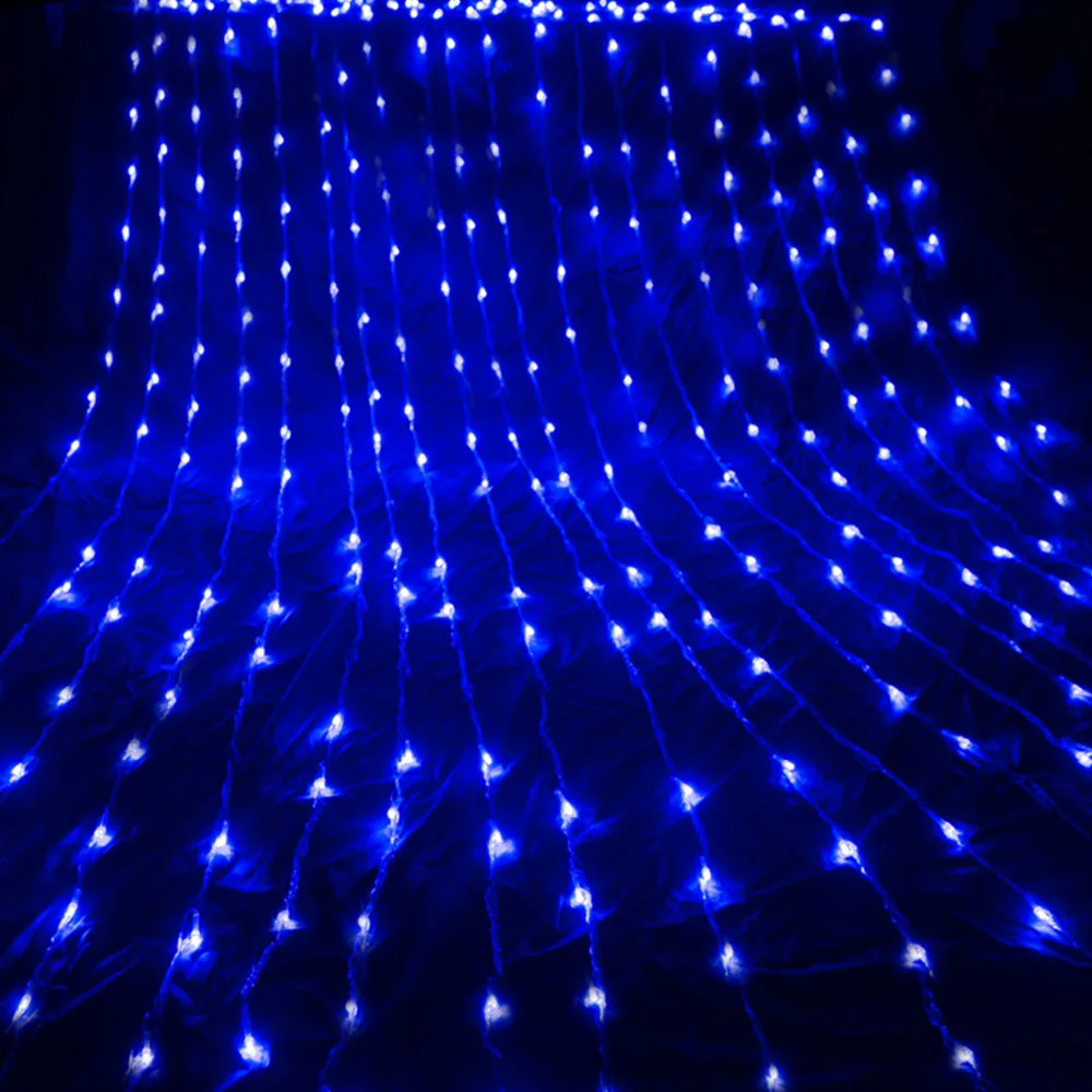 Синий 220 В ЕС 320LED Рождественский светильник сосулька водопад Фея гирлянда занавес светильник s гирлянда открытый для свадебной вечеринки бар новогодний декор - Испускаемый цвет: Синий