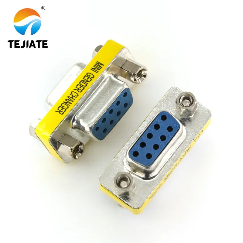 2 шт. DB9 9Pin папа-папа мини-адаптер для смены пола RS232 последовательный разъем