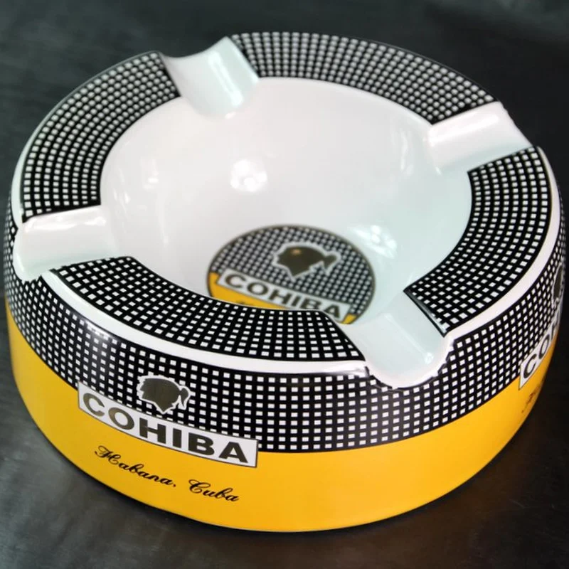 

Cohiba Cigar Ashtray Big Ashtrays 8" Round Cigarettes Large Rest Outdoor Cigars Ashtray for Patio Outside Indoor Ashtray