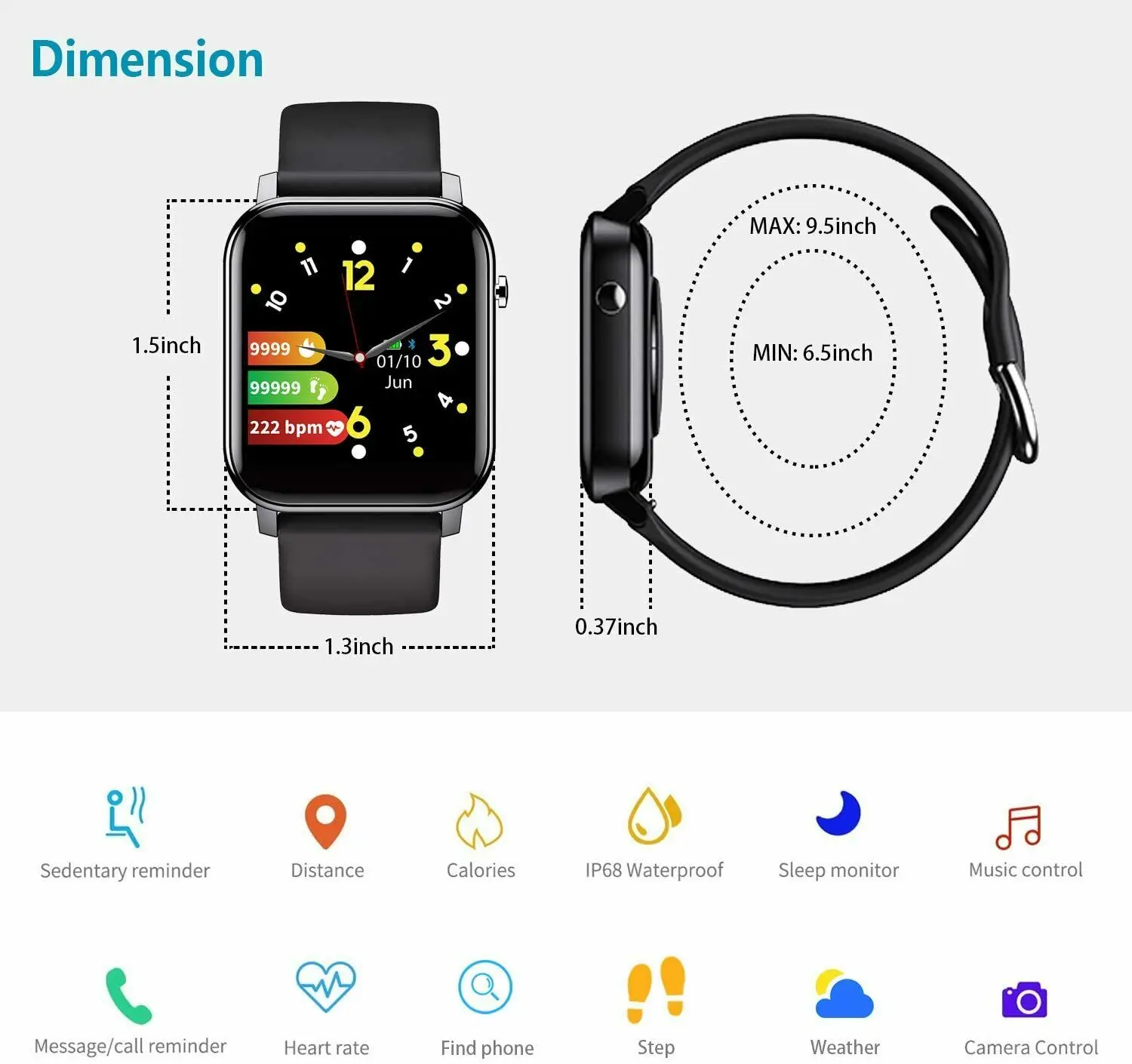 

Smart Watch Waterproof Bluetooth Sport Women Heart Rate Monitor Blood Pressure Fitness Smartwatch for iOS Android Dropship Hot