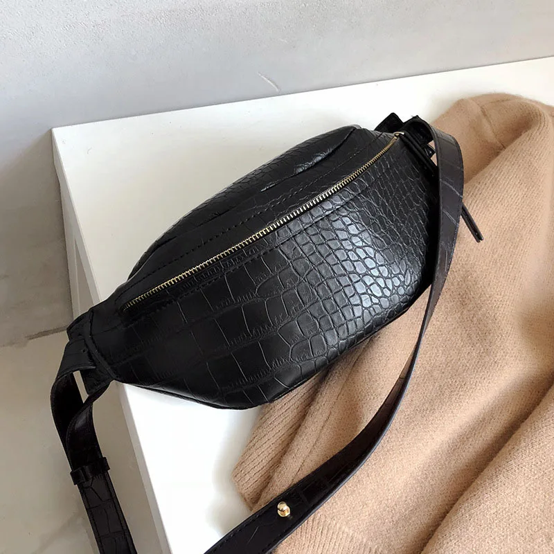 Coffee Waist pack Новая поясная сумка, женская кожаная поясная сумка, набедренные сумки, крокодиловые вены, Сумка с бананом, на молнии, поясная сумка, уличная сумка с почками, сумки на плечо - Цвет: Coffee Waist pack