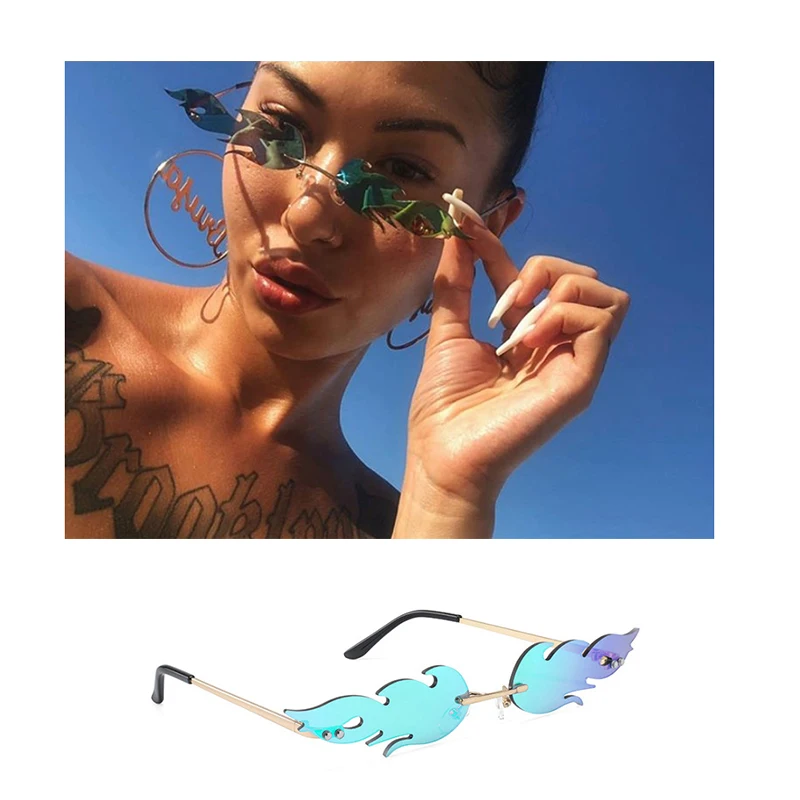 Солнцезащитные очки без оправы для мужчин и женщин модные брендовые солнечные