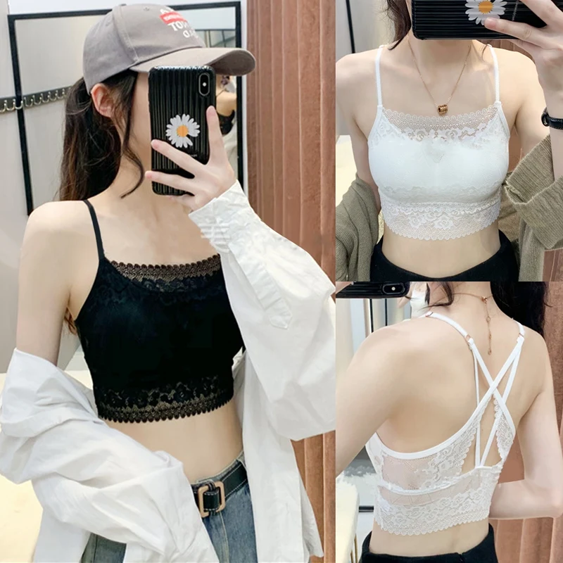 Women's Lace Bra Camisole No Steel Ring Wrapped Chest Vest One Size