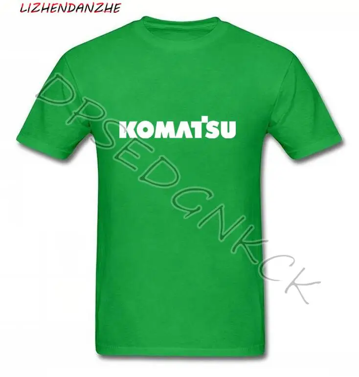 Футболка мужская с логотипом Komatsu майка из хлопка и лайкры модная тенниска