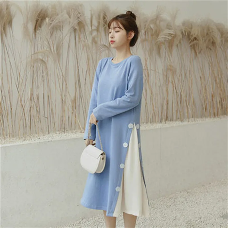 Размера плюс S-4XL платье-рубашка в стиле пэчворк женские весенние свободные штаны