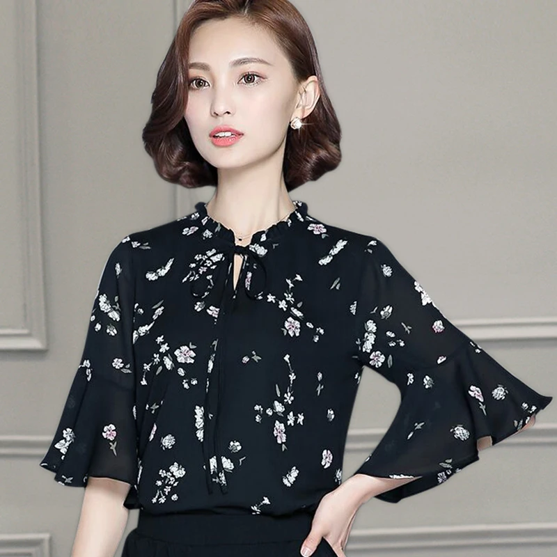 

Chiffon shirt women's new 2021 spring fashion temperament top spring shirt versatile western style women's blouse