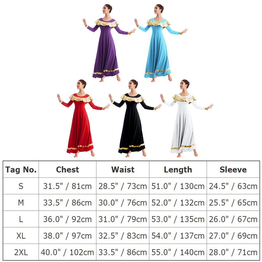 

Liturgical Dance Dress Women Adults Long Praise Dress Elegant Metallic Church Dress Pleated Ballet Dress Praise Dance Dresses