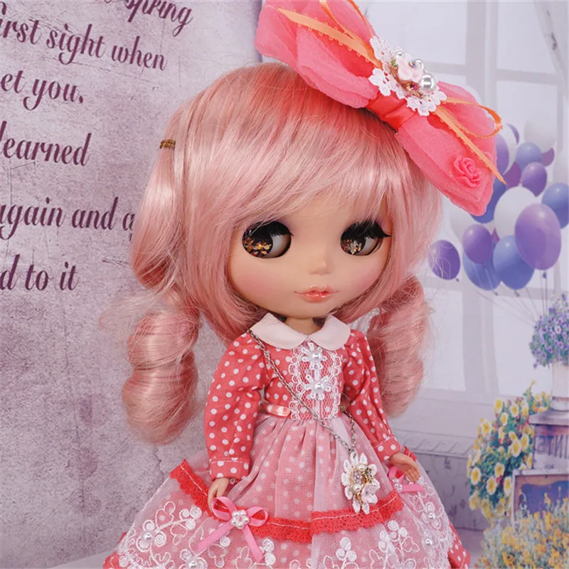 2019 новый дизайн одежды для 1/6 blyth doll светло розовое волнистое кружевное платье Pullip