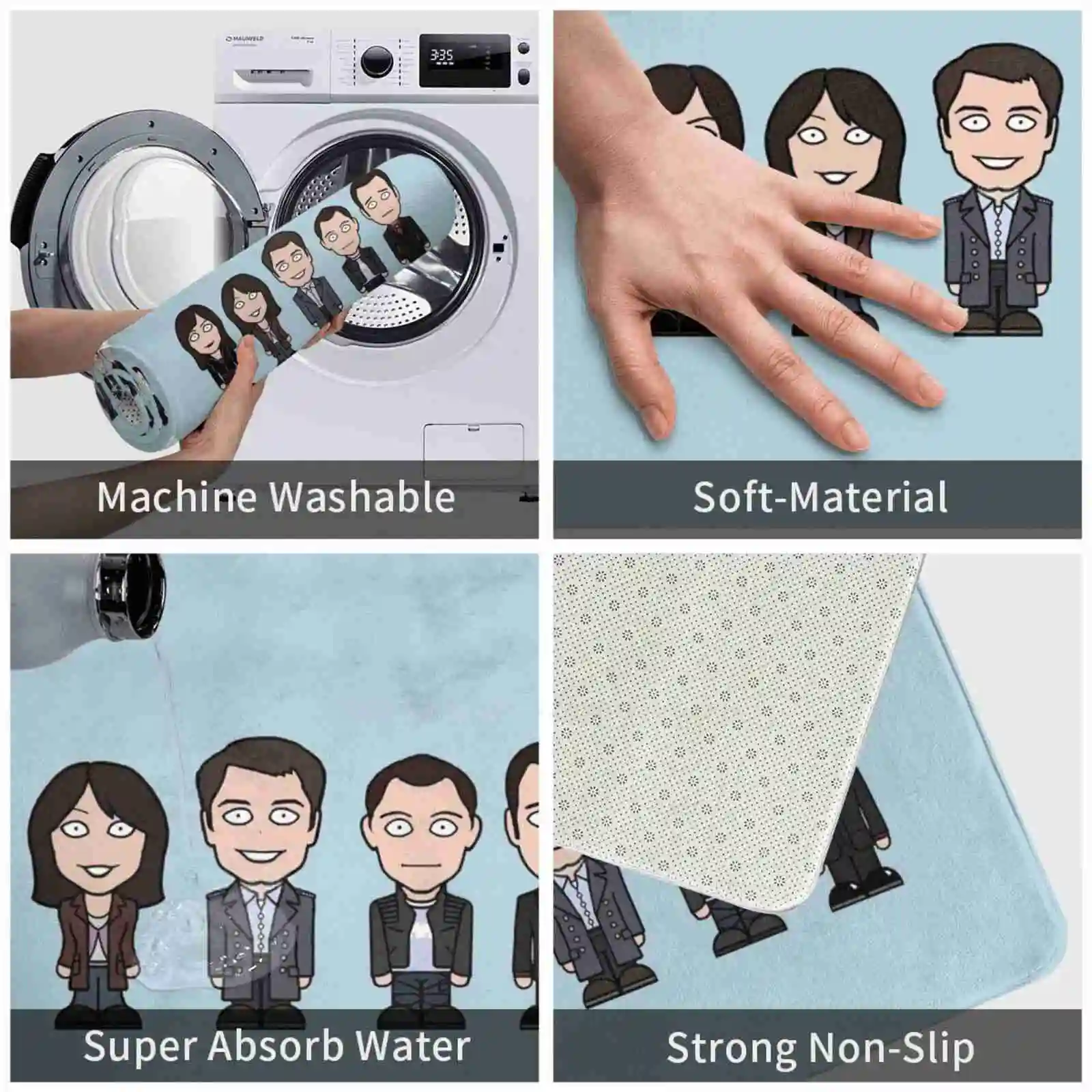 Team Torchwood 3D мягкий нескользящий коврик для ног John Barrowman Captain Jack Harkness Gwen Cooper Eve Myles