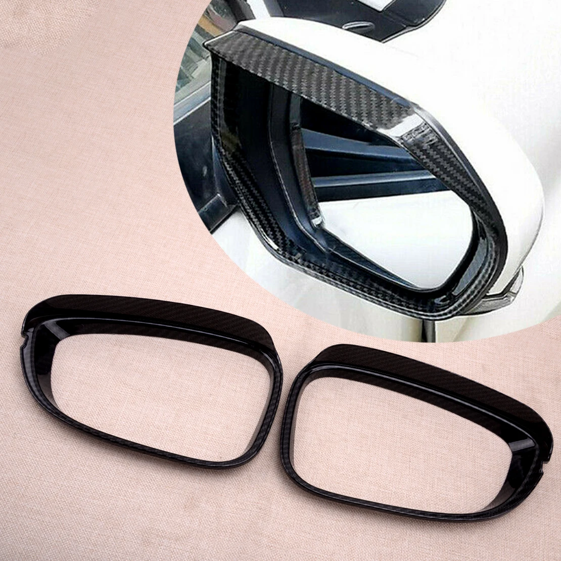 1 пара ABS углеродного волокна Стиль автомобиля зеркало заднего вида с защитой от