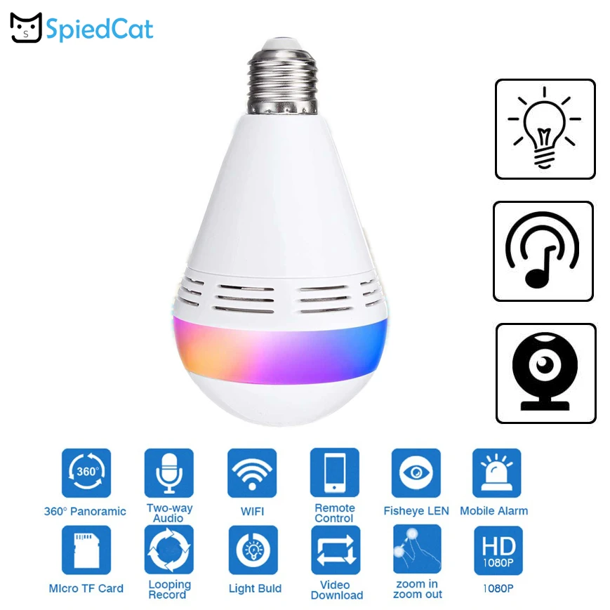 720 P/1080 P WI FI IP Bluetooth домашний монитор для видеонаблюдения Камера 360 градусов