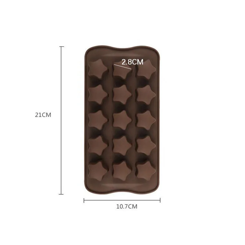 Силиконовая форма для шоколада в форме звезды 15 отверстий|Формы тортов| |