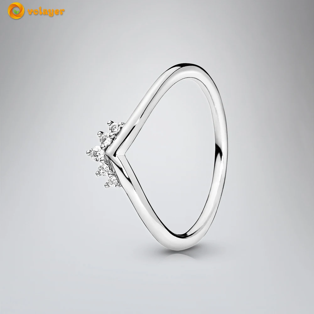 Volayer 925 пробы Серебряное кольцо тиара с подвеской в форме кольца оригинальный