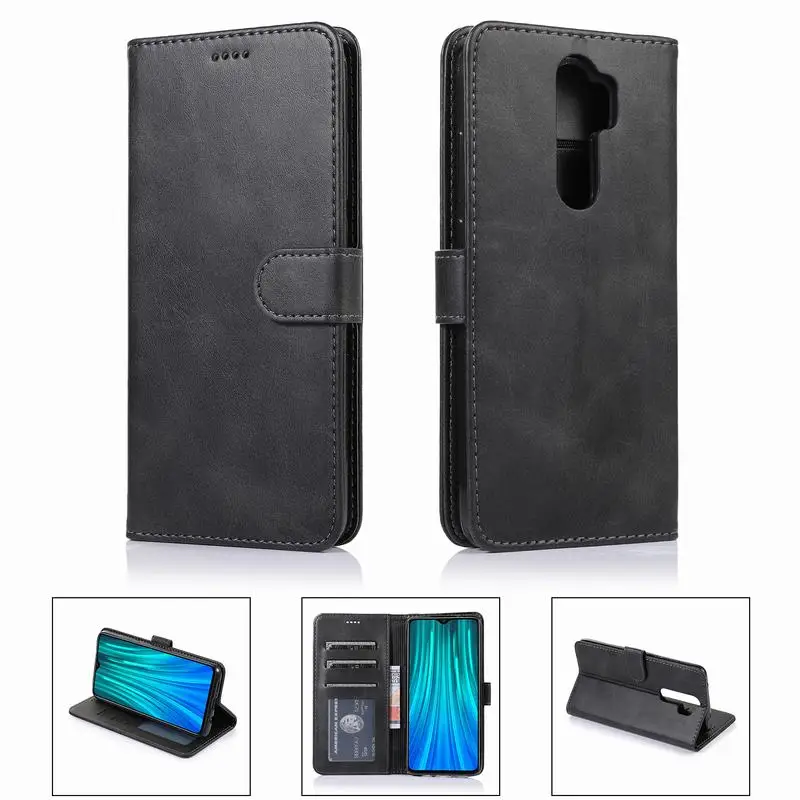 Чехол-кошелек для Xiaomi Redmi Note 8 Pro, кожаный чехол-книжка, чехол для телефона Redmi Note 8 T, роскошный защитный чехол коричневого цвета