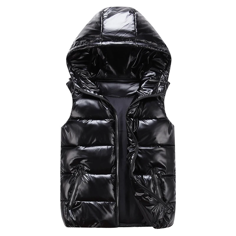 DIMUSI Men's Vest Winter Fashion Silver Male Cotton-Padded Hooded Coats Sleeveless Jackets Casual Thick Waistcoats Mens Clothing | Мужская