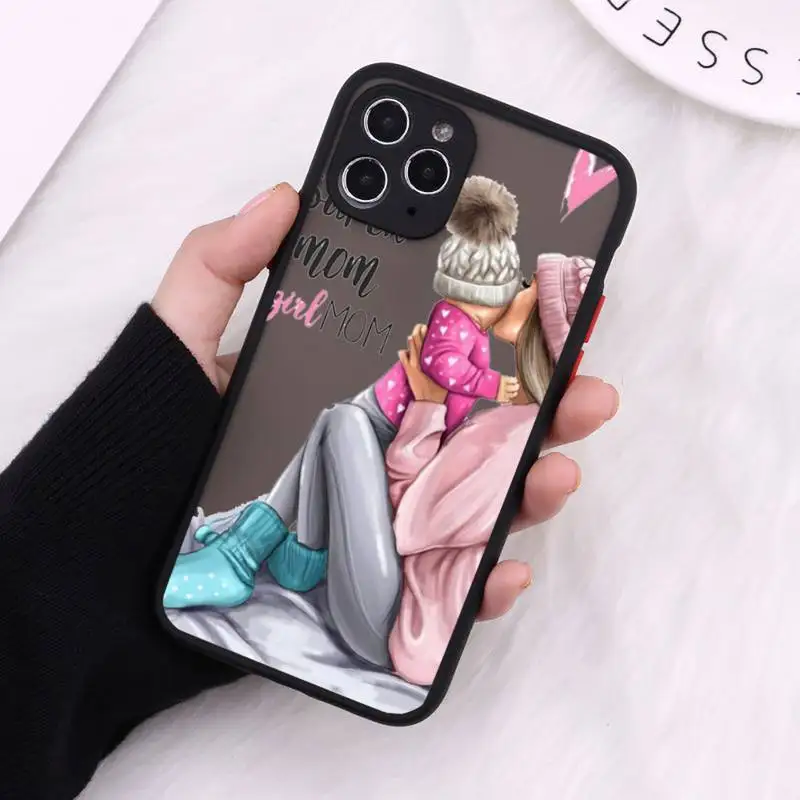 

Fashion Super Dad Mom Baby Girl Phone Cases Matte Transparent For iPhone 12 Mini 11 Pro XR XS Max 7 8 Plus