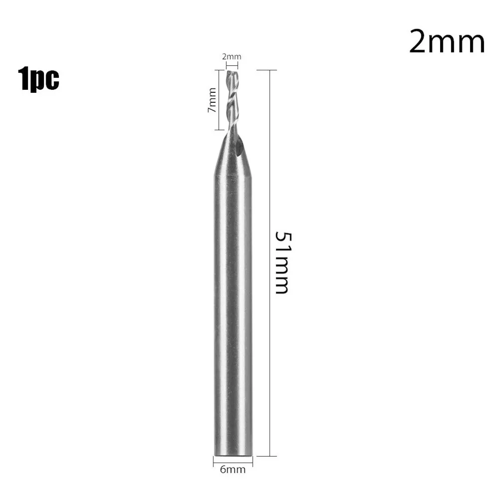 1/5pcs HSS 2Flute 1-12mm Tip Cutter Depth Straight Shank End Mill CNC High Speed Steel Lengthened | Инструменты