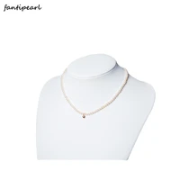 natural freshwater pearl necklace young 3 4mm simple temperament small love clavicle chain female adjustable