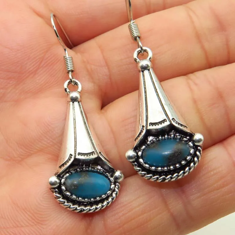 M036 earrings Винтажные индийские племенные зеленые серьги-подвески из смолы богемные большие длинные полые Висячие серьги для женщин ювелирные изделия в стиле хиппи O5E680 - Окраска металла: M036 earrings