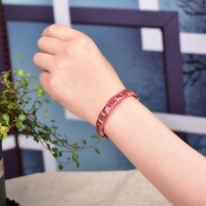 Натуральный браслет из аргентинского родолита мужской женский браслет|Гибкие и