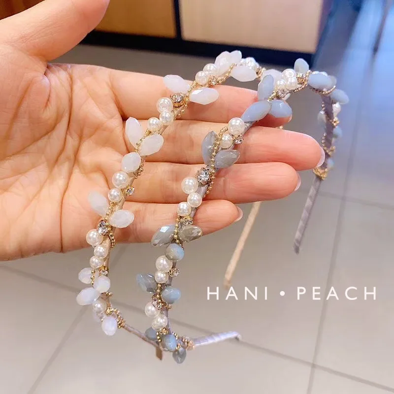 1 шт. корейские элегантные хрустальные резинки для волос с жемчугом роскошные