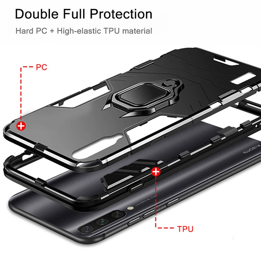 Бронированный металлический держатель-кольцо для Xiaomi Redmi Note 8T 6 7 8 Pro 7A 8A K30 K20 Mi 9 Lite SE A2 A3 Case on.