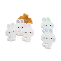 chenkai 10pcs bpa free silicone rabbit teether cute animal catrtoon bunny teethers for diy nursing pacifier clip soother chain
