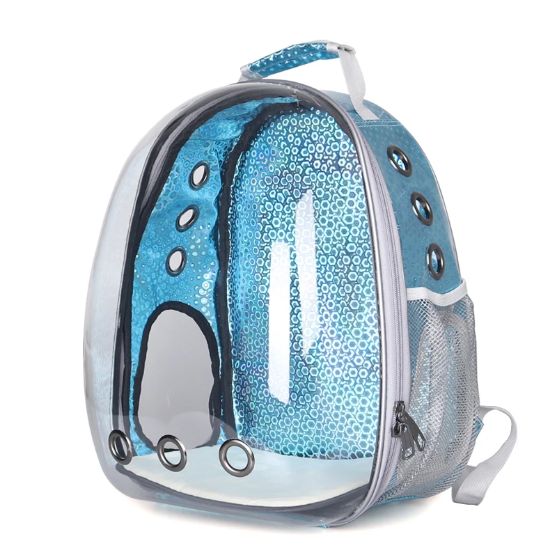 Laser Light Blue Космонавт Открытый Портативный переносная прозрачная дорожная сумка для домашних животных дышащая космическая капсула переноска кошка рюкзак для маленьких кошек собак - Цвет: Laser Light Blue
