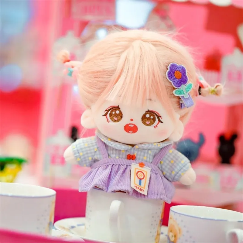 20 см аниме кавайная Мягкая кукла с волосами хлопковая без одежды плюшевая