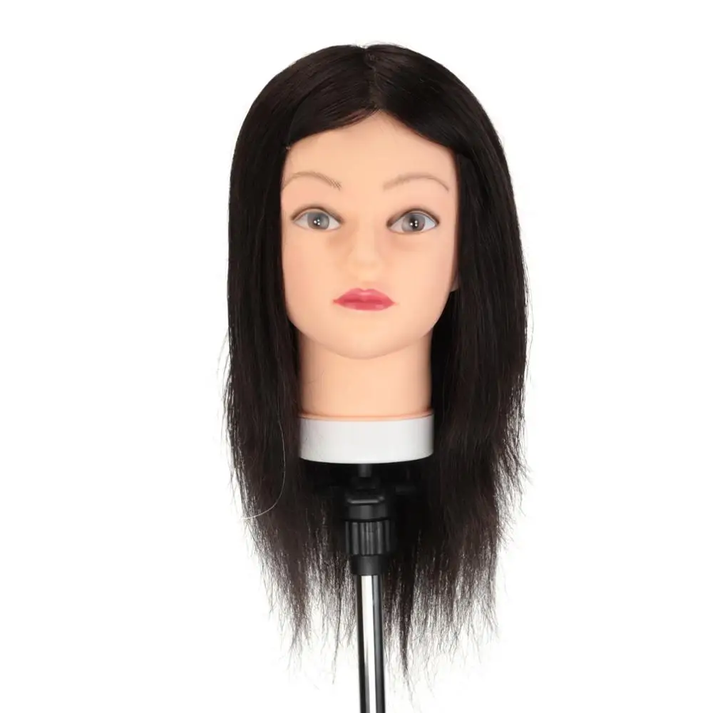 14'' 100% Real Human Hair Training Mannequin Head For Practicing Professional Salon Hairdressing Styling Wig Doll + Stand | Дом и сад