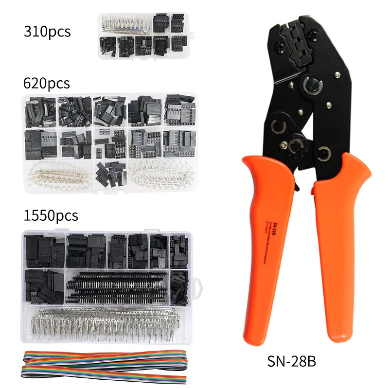 

SN-28B 310PCS/620PCS/1550PCS dupont crimping tool kit jst xh crimp pliers terminal ferrule crimper wire hand tool set