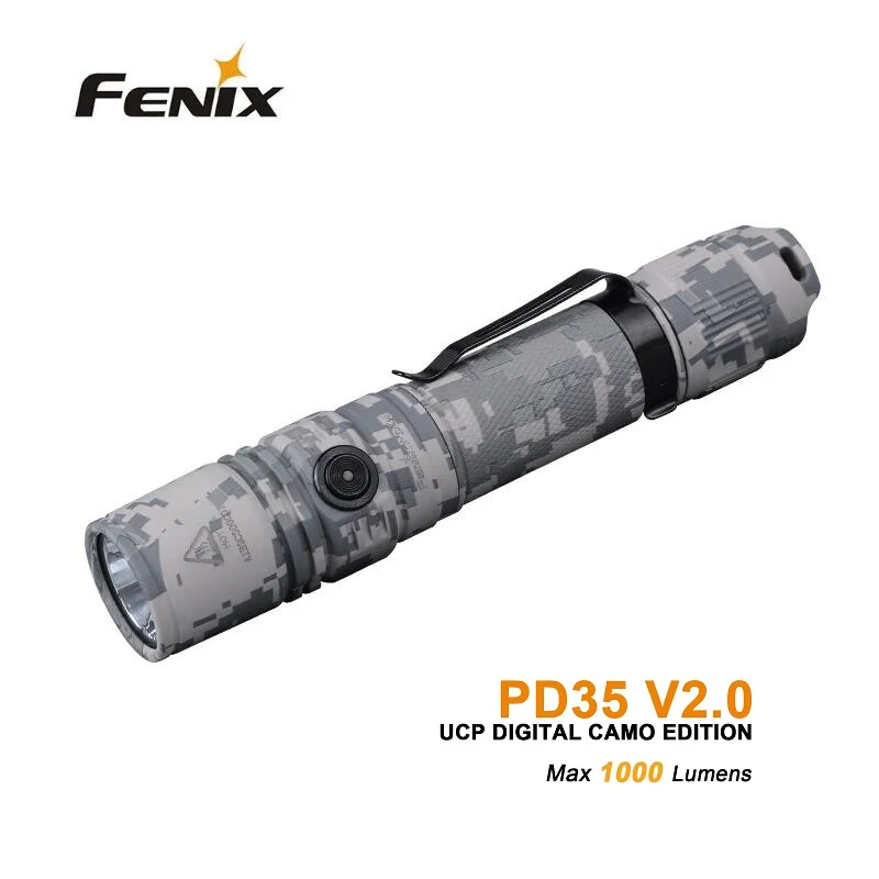 Фонарик Тактический FENIX PD35 V2.0 (цифровой камуфляж) Cree XP L HI V3 LED 1000 люмен|Фонарики и