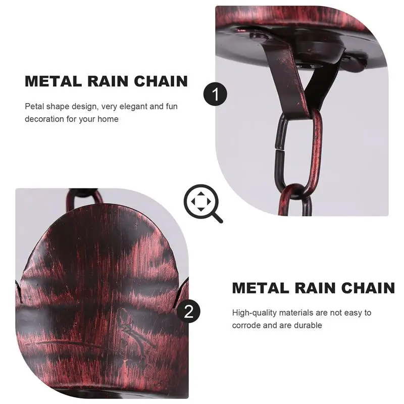 

1m Metal Rain Chain Petal Shape Cups Rain Catcher For Gutter Metal Drainage Rain Downwater Rain Chain Rain Gutter Downspout